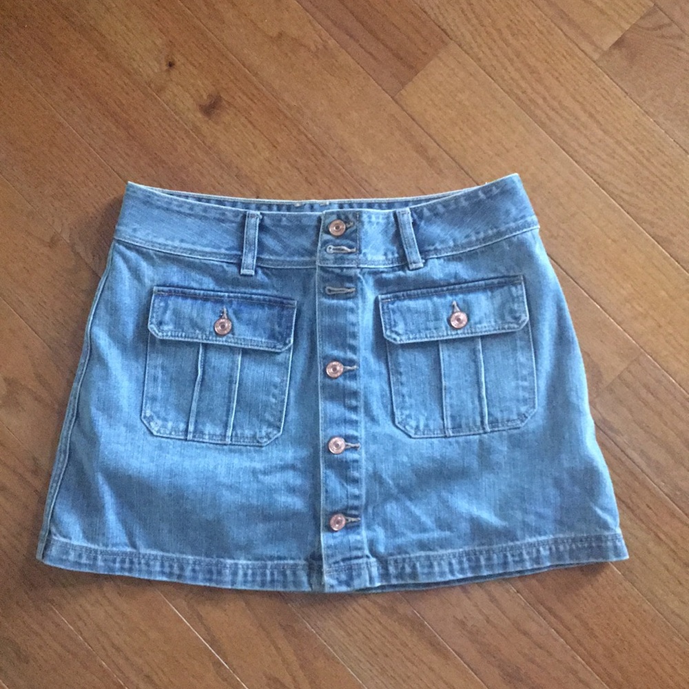 Button down jean skirt